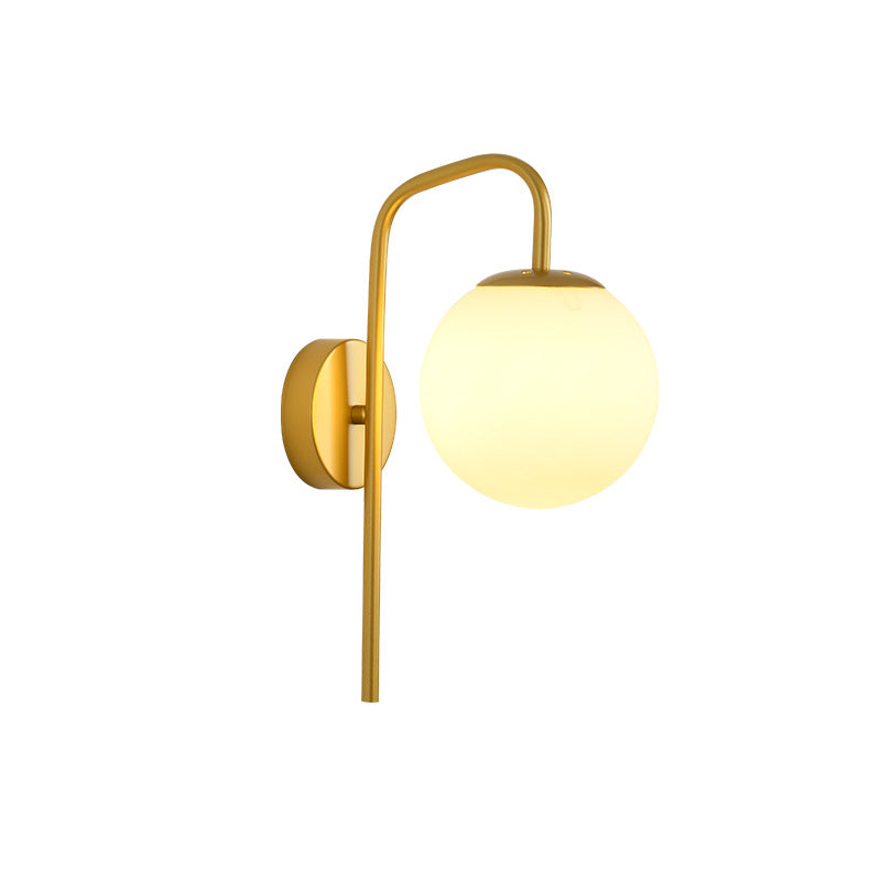 Moderne minimalistische Magie Bohne Biegung Runde Glas Eisen 1-Licht Wandleuchte Lampe für Wohnzimmer 