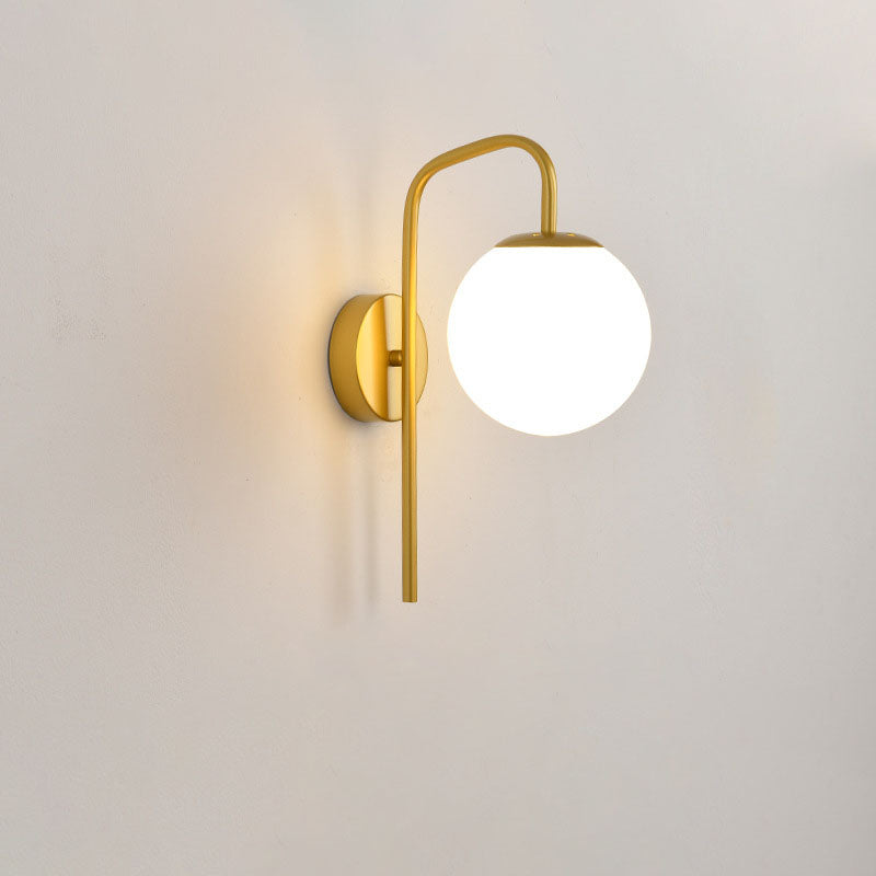 Moderne minimalistische Magie Bohne Biegung Runde Glas Eisen 1-Licht Wandleuchte Lampe für Wohnzimmer 