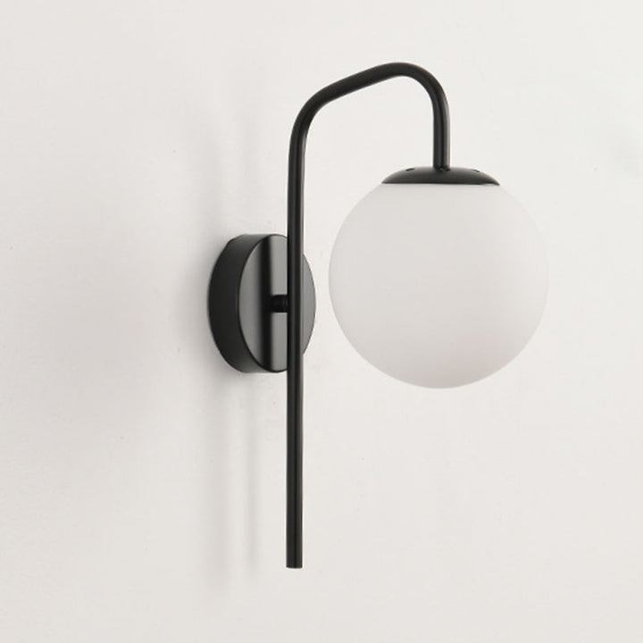 Moderne minimalistische Magie Bohne Biegung Runde Glas Eisen 1-Licht Wandleuchte Lampe für Wohnzimmer 