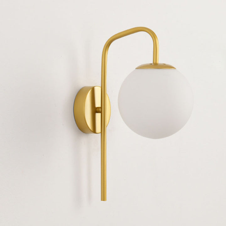 Moderne minimalistische Magie Bohne Biegung Runde Glas Eisen 1-Licht Wandleuchte Lampe für Wohnzimmer 