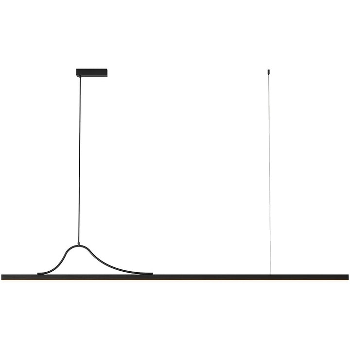 Moderne minimalistische Bar gebogene Rechteck Acryl Aluminium LED Kronleuchter Insel Licht für Esszimmer 