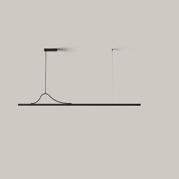 Moderne minimalistische Bar gebogene Rechteck Acryl Aluminium LED Kronleuchter Insel Licht für Esszimmer 