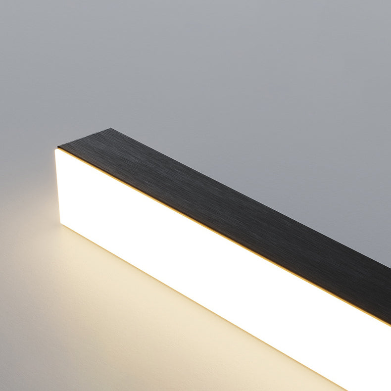 Moderne minimalistische Bar gebogene Rechteck Acryl Aluminium LED Kronleuchter Insel Licht für Esszimmer 