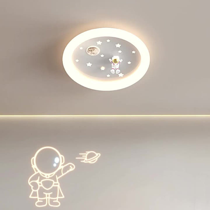 Moderne Art-Déco Kinder Astronaut Sterne Runde Acryl Eisen LED Deckenleuchte für Schlafzimmer 