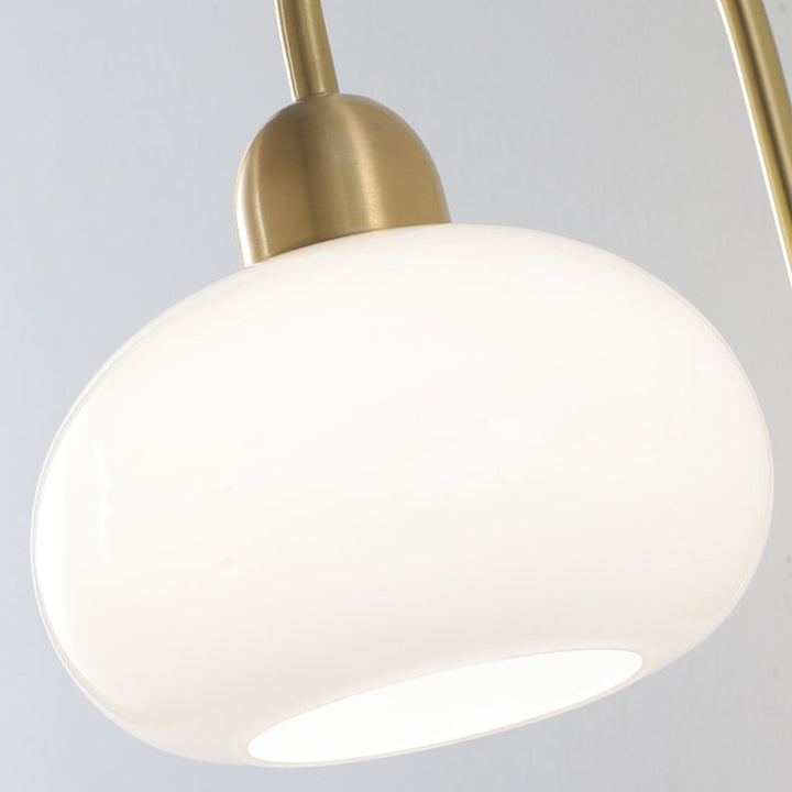Contemporary Scandinavian Persimmon Shape Round Glass Brass 1-Light Wall Sconce Lamp For Living Room