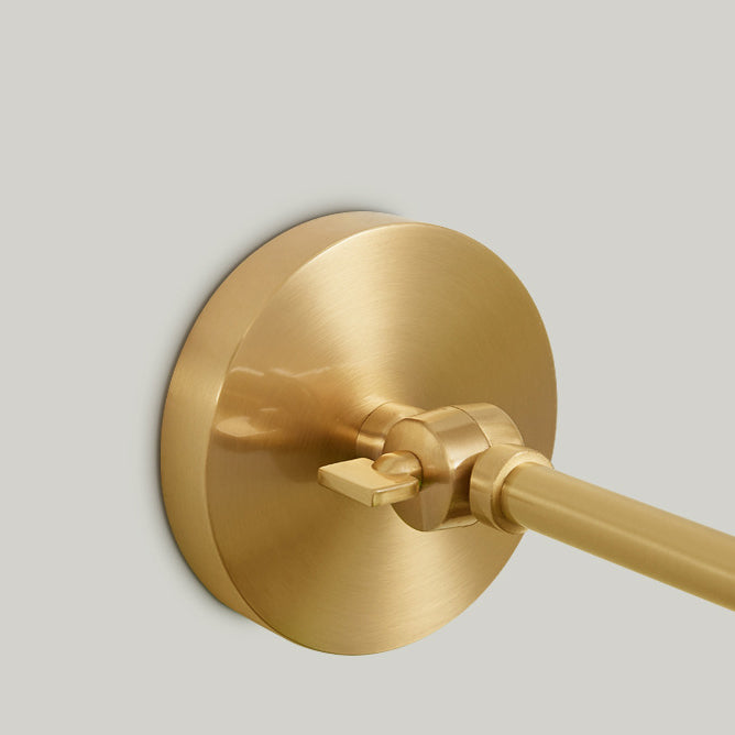 Contemporary Scandinavian Round Long Rod Glass Brass 1-Light Wall Sconce Lamp For Living Room