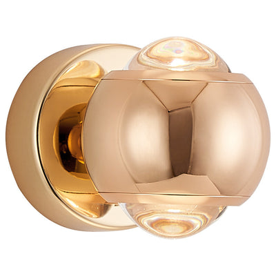 Applique murale LED contemporaine créative ronde orbe rotative en verre, fer et aluminium pour chambre à coucher 