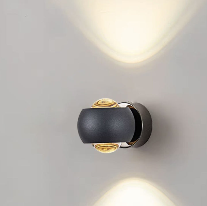 Contemporary Creative Round Orb Rotatable Glass Iron Aluminum LED Wall Sconce Lamp For Bedroom