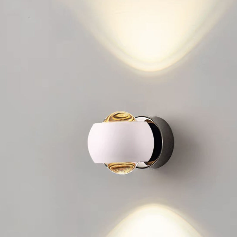 Contemporary Creative Round Orb Rotatable Glass Iron Aluminum LED Wall Sconce Lamp For Bedroom