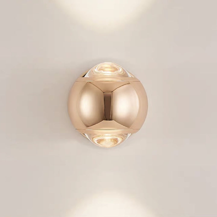 Contemporary Creative Round Orb Rotatable Glass Iron Aluminum LED Wall Sconce Lamp For Bedroom