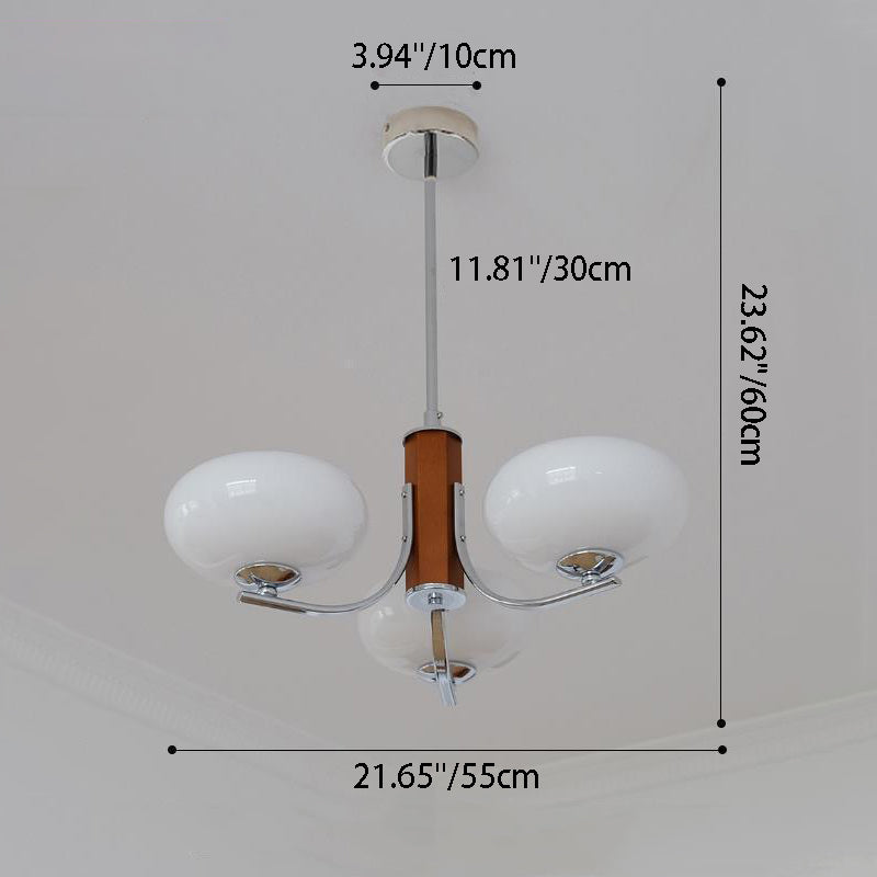 Traditioneller französischer runder Zylinderzweig Glas Eisen 3/6 Licht Kronleuchter für Wohnzimmer 