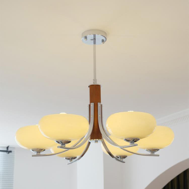 Traditioneller französischer runder Zylinderzweig Glas Eisen 3/6 Licht Kronleuchter für Wohnzimmer 