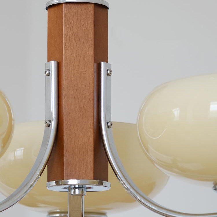 Traditioneller französischer runder Zylinderzweig Glas Eisen 3/6 Licht Kronleuchter für Wohnzimmer 