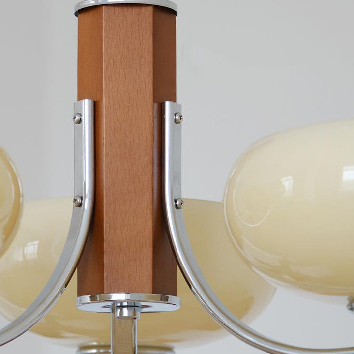 Traditioneller französischer runder Zylinderzweig Glas Eisen 3/6 Licht Kronleuchter für Wohnzimmer 