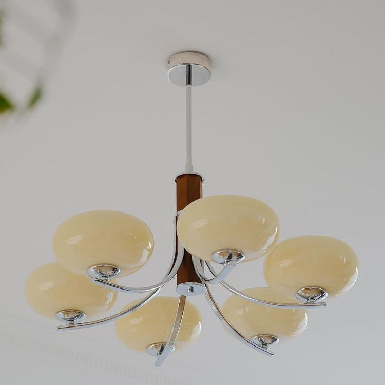 Traditioneller französischer runder Zylinderzweig Glas Eisen 3/6 Licht Kronleuchter für Wohnzimmer 