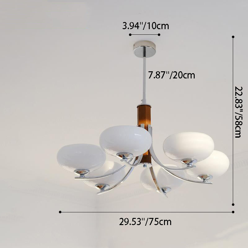 Traditioneller französischer runder Zylinderzweig Glas Eisen 3/6 Licht Kronleuchter für Wohnzimmer 