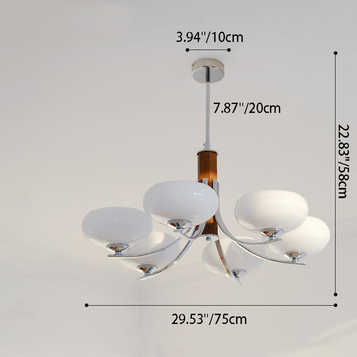Traditioneller französischer runder Zylinderzweig Glas Eisen 3/6 Licht Kronleuchter für Wohnzimmer 