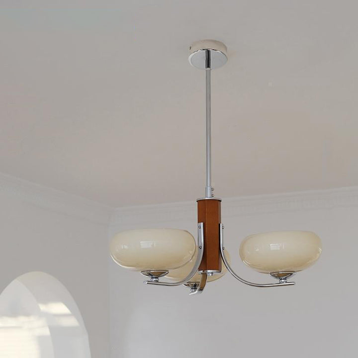 Traditioneller französischer runder Zylinderzweig Glas Eisen 3/6 Licht Kronleuchter für Wohnzimmer 