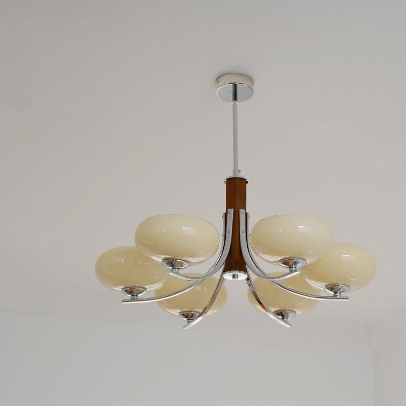 Traditioneller französischer runder Zylinderzweig Glas Eisen 3/6 Licht Kronleuchter für Wohnzimmer 