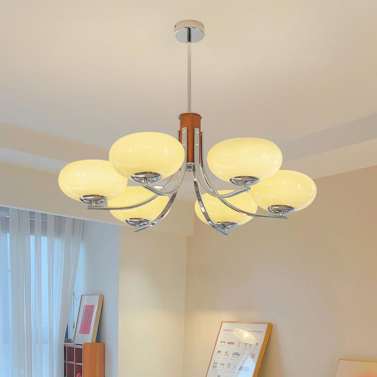Traditioneller französischer runder Zylinderzweig Glas Eisen 3/6 Licht Kronleuchter für Wohnzimmer 