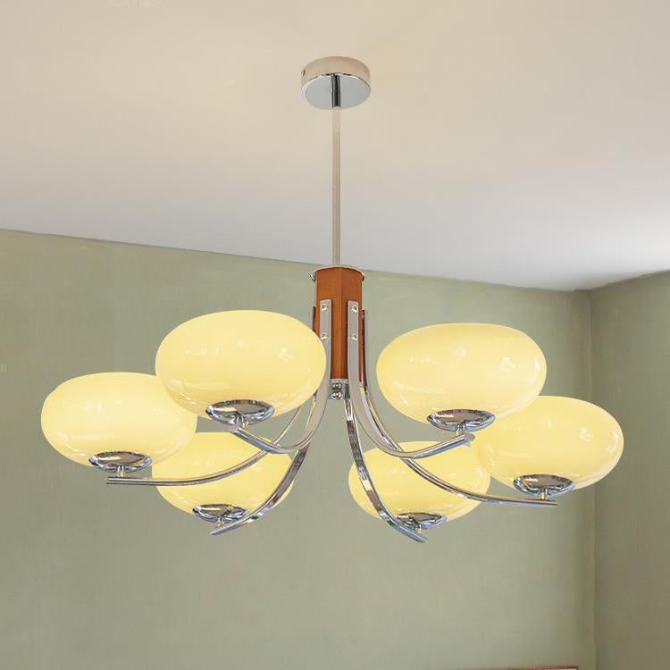 Traditioneller französischer runder Zylinderzweig Glas Eisen 3/6 Licht Kronleuchter für Wohnzimmer 