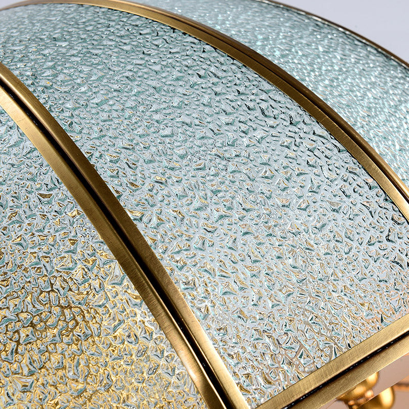Lustre moderne de luxe en laiton avec abat-jour en verre rond 1/6 lumières pour salon 