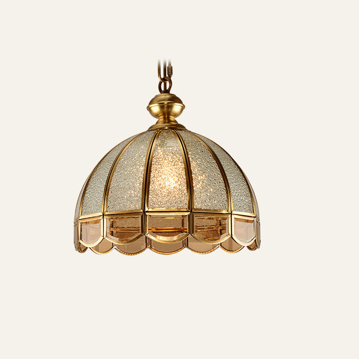 Lustre moderne de luxe en laiton avec abat-jour en verre rond 1/6 lumières pour salon 