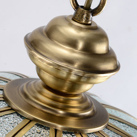 Lustre moderne de luxe en laiton avec abat-jour en verre rond 1/6 lumières pour salon 