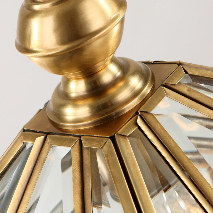 Maison Rustique Traditionnelle Carré Verre Laiton 1/3 Lumière Lustre Pour Salon 