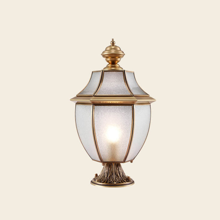 Contemporary Scandinavian Hexagonal Bell Glass Brass 1-Light Outdoor Light For Outdoor Patio