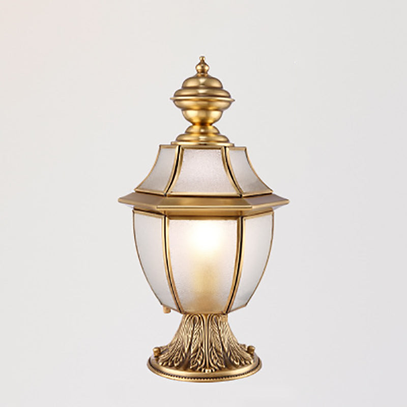 Contemporary Scandinavian Hexagonal Bell Glass Brass 1-Light Outdoor Light For Outdoor Patio
