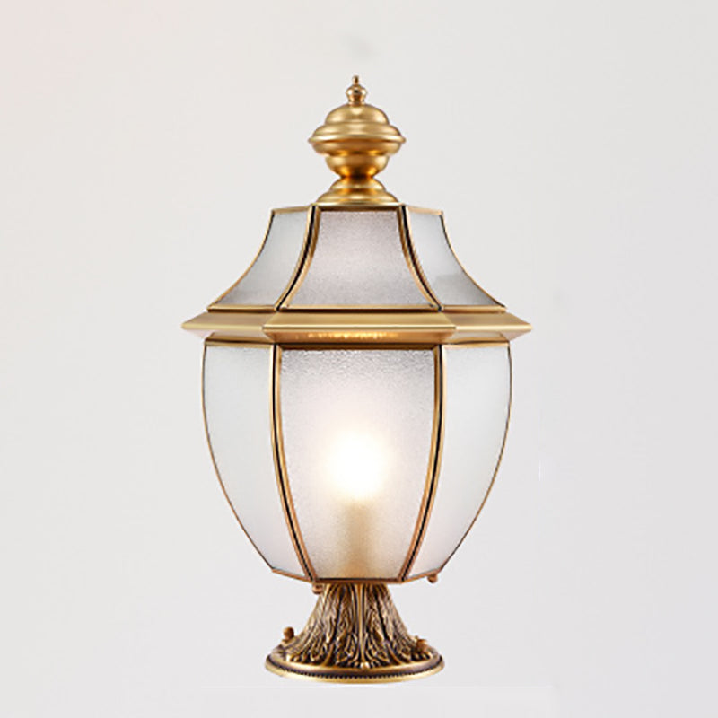 Contemporary Scandinavian Hexagonal Bell Glass Brass 1-Light Outdoor Light For Outdoor Patio