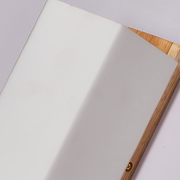 Traditionelle japanische rechteckige Glas-Holz-Wandleuchte mit 1 Licht für das Wohnzimmer 