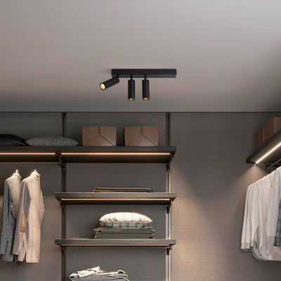 Modern Simplicity Cylinder Rectangle Aluminum LED Semi-Flush Mount Ceiling Light For Living Room