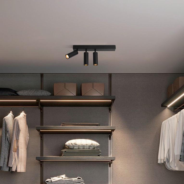 Modern Simplicity Cylinder Rectangle Aluminum LED Semi-Flush Mount Ceiling Light For Living Room