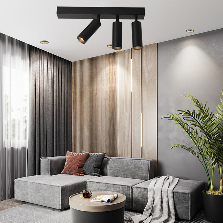 Modern Simplicity Cylinder Rectangle Aluminum LED Semi-Flush Mount Ceiling Light For Living Room