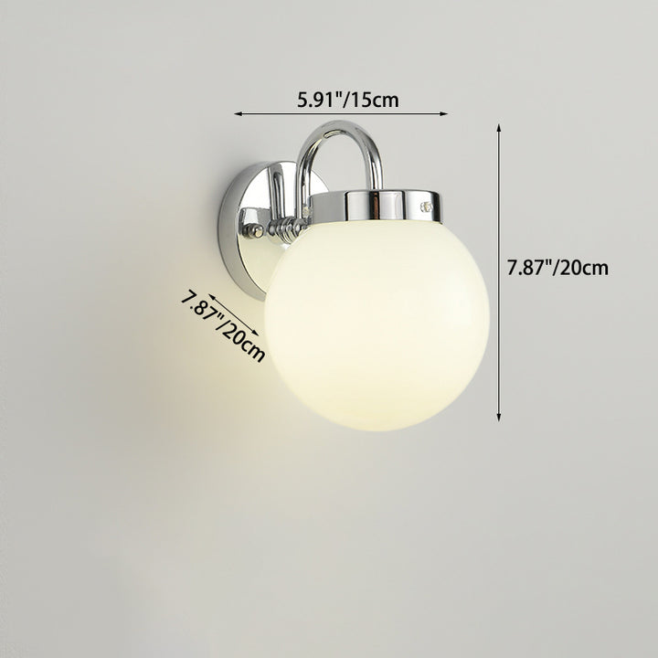 Applique Murale Moderne Minimaliste en Verre Rond à Rayures Orb en Fer 1-Lumière pour Salon 