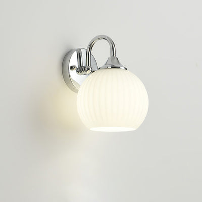 Moderne minimalistische Kugelgestreifte runde Glas-Eisen-Wandleuchte mit 1 Licht für das Wohnzimmer 