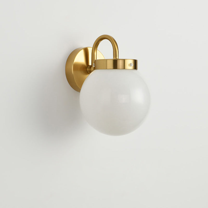 Moderne minimalistische Kugelgestreifte runde Glas-Eisen-Wandleuchte mit 1 Licht für das Wohnzimmer 