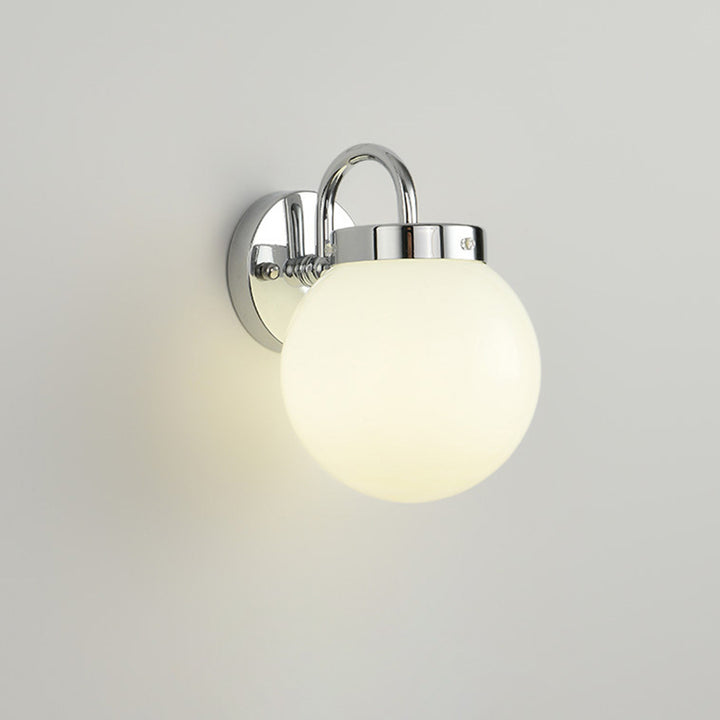 Applique Murale Moderne Minimaliste en Verre Rond à Rayures Orb en Fer 1-Lumière pour Salon 