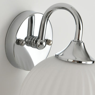 Moderne minimalistische Kugelgestreifte runde Glas-Eisen-Wandleuchte mit 1 Licht für das Wohnzimmer 