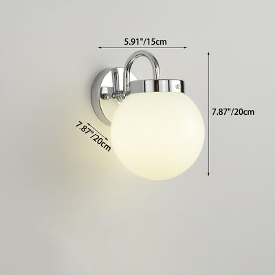 Moderne minimalistische Kugelgestreifte runde Glas-Eisen-Wandleuchte mit 1 Licht für das Wohnzimmer 