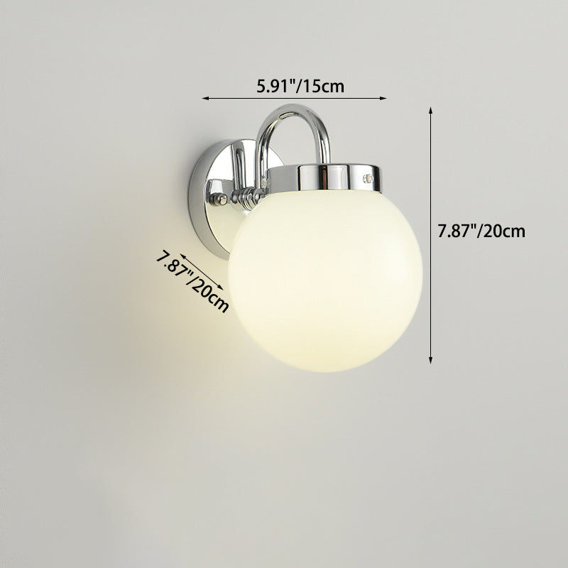 Moderne minimalistische Kugelgestreifte runde Glas-Eisen-Wandleuchte mit 1 Licht für das Wohnzimmer 
