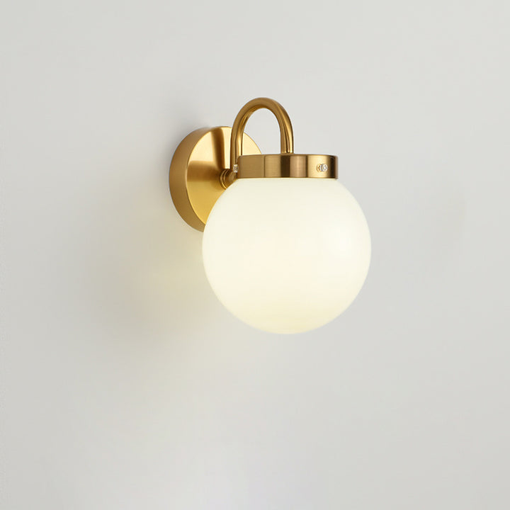 Applique Murale Moderne Minimaliste en Verre Rond à Rayures Orb en Fer 1-Lumière pour Salon 