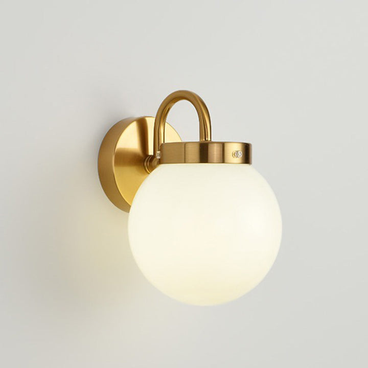 Applique Murale Moderne Minimaliste en Verre Rond à Rayures Orb en Fer 1-Lumière pour Salon 