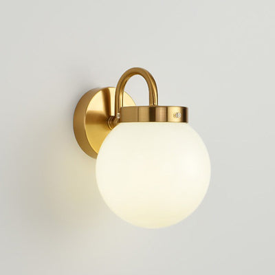 Moderne minimalistische Kugelgestreifte runde Glas-Eisen-Wandleuchte mit 1 Licht für das Wohnzimmer 