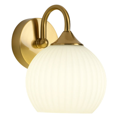 Moderne minimalistische Kugelgestreifte runde Glas-Eisen-Wandleuchte mit 1 Licht für das Wohnzimmer 