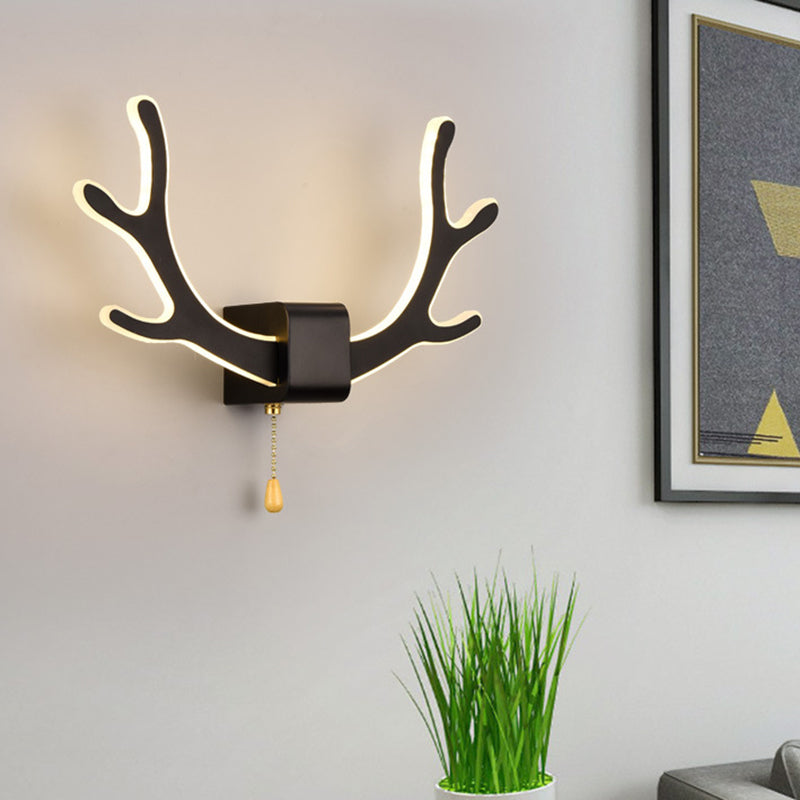 Modern Art Deco Antler Square Acrylic Iron LED Wall Sconce Lamp For Living Room