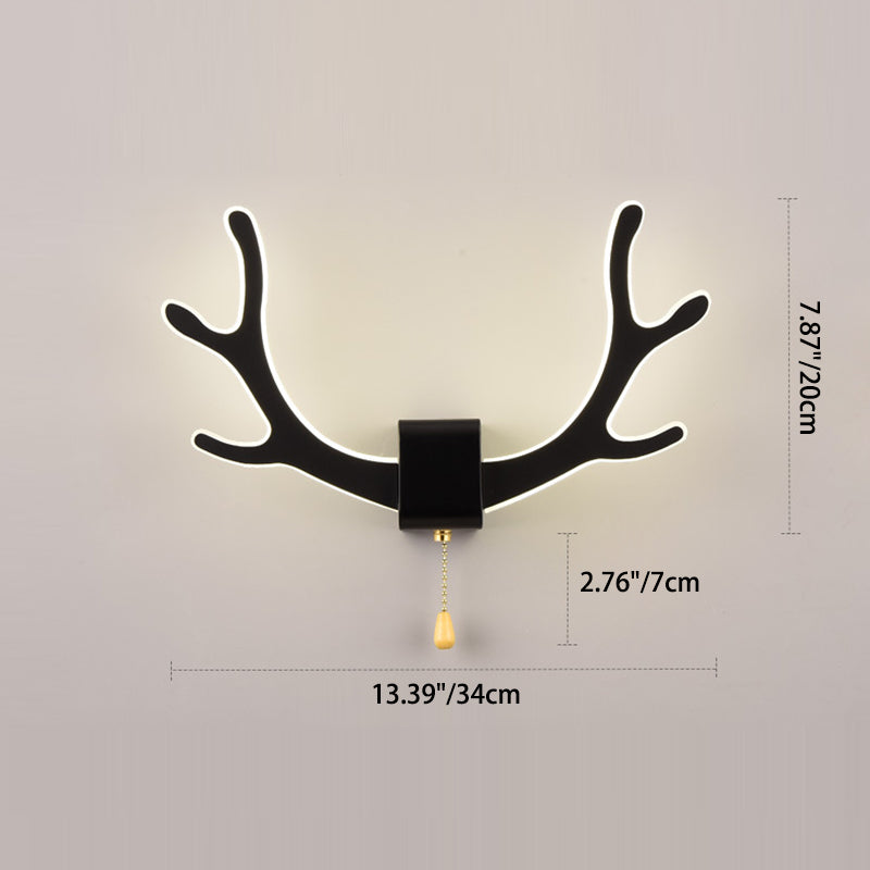 Modern Art Deco Antler Square Acrylic Iron LED Wall Sconce Lamp For Living Room
