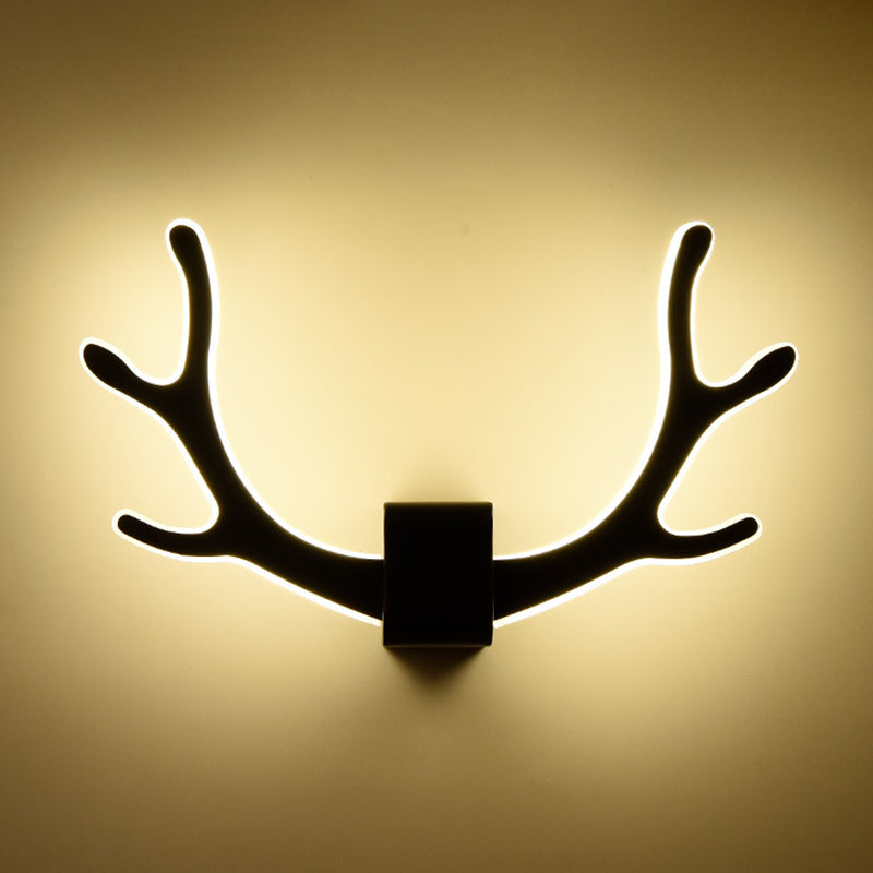 Modern Art Deco Antler Square Acrylic Iron LED Wall Sconce Lamp For Living Room